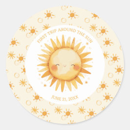 Boho First Trip日のまわりに1歳の誕生日 ラウンドシール