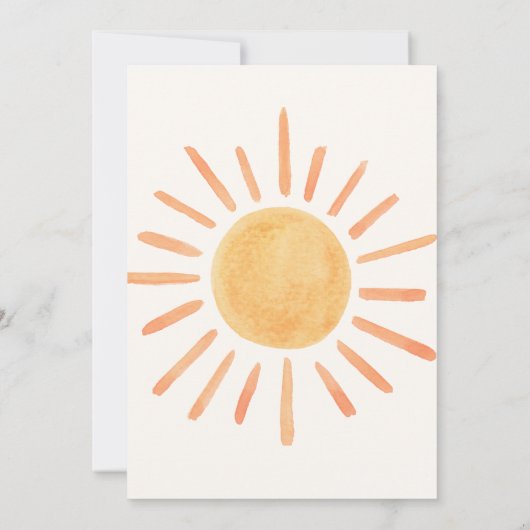 Boho First Trip日のまわりに1歳の誕生日 招待状 (裏面)