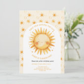 Boho First Trip日のまわりに1歳の誕生日 招待状 (スタンド正面)