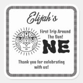 Boho First Trip のまわりに the Sun 1st Birthdayパーティー スクエアシール (正面)