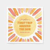 Boho First Trip のまわりに the Sun 1st Birthdayパーティー スタンダードカクテルナプキン (正面)