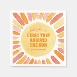 Boho First Trip のまわりに the Sun 1st Birthdayパーティー スタンダードカクテルナプキン