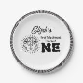 Boho First Trip のまわりに the Sun 1st Birthdayパーティー ペーパープレート (正面)