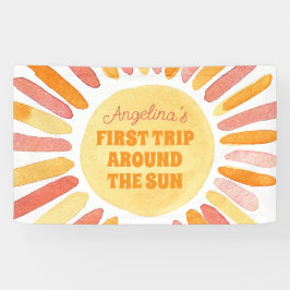 Boho First Trip のまわりに the Sun 1st Birthdayパーティー 横断幕