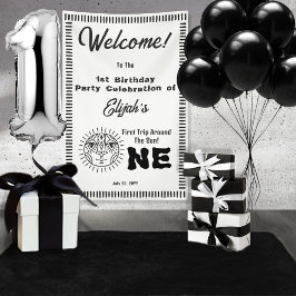 Boho First Trip のまわりに the Sun 1st Birthdayパーティー 横断幕