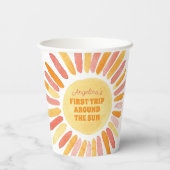 Boho First Trip のまわりに the Sun 1st Birthdayパーティー 紙コップ (裏面)