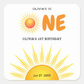 Boho First Trip のまわりに the Sun 1st Birthday スクエアシール (正面)