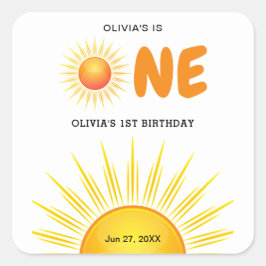 Boho First Trip のまわりに the Sun 1st Birthday スクエアシール