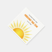 Boho First Trip のまわりに the Sun 1st Birthday スタンダードカクテルナプキン (角)