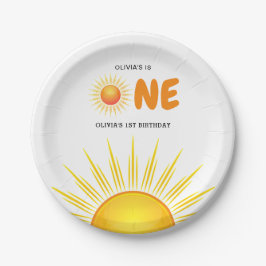 Boho First Trip のまわりに the Sun 1st Birthday ペーパープレート