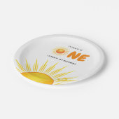 Boho First Trip のまわりに the Sun 1st Birthday ペーパープレート (アングル)