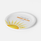 Boho First Trip のまわりに the Sun 1st Birthday ペーパープレート (アングル)