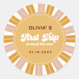 Boho First Trip のまわりに the Sun 1st Birthday ラウンドシール