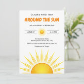 Boho First Trip のまわりに the Sun 1st Birthday 招待状 (スタンド正面)