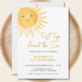 Boho First Trip Around The Sun Boy's 1st Birthday 招待状