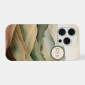 Boho Flat Landscape iPhone Case in Earthy Tone iPhoneケース (裏面横)