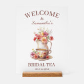 Boho Flora Terracotta Bridal Shower Tea アクリルサイン (正面)