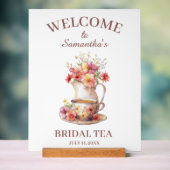 Boho Flora Terracotta Bridal Shower Tea アクリルサイン (ニュートラル)