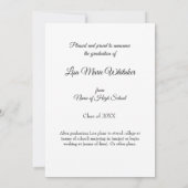 Boho Floral2 High School Graduation Announcement 案内状 (裏面)