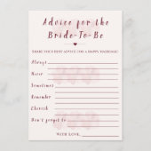 Boho Floral Advice for the Bride Shower Game Card サンキューカード (正面)