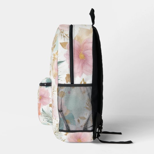 Boho Floral Aesthetic backpack プリントバックパック (右)