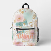 Boho Floral Aesthetic backpack プリントバックパック (正面)