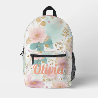 Boho Floral Aesthetic backpack プリントバックパック
