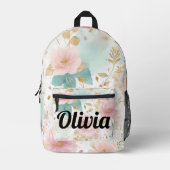 Boho Floral Aesthetic backpack プリントバックパック (正面)