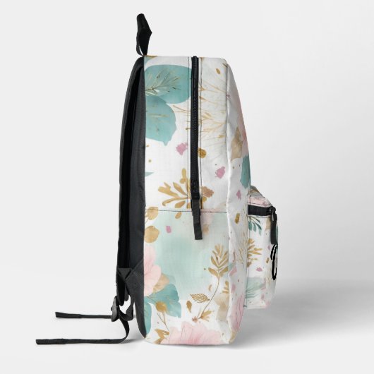 Boho Floral Aesthetic backpack プリントバックパック (左)