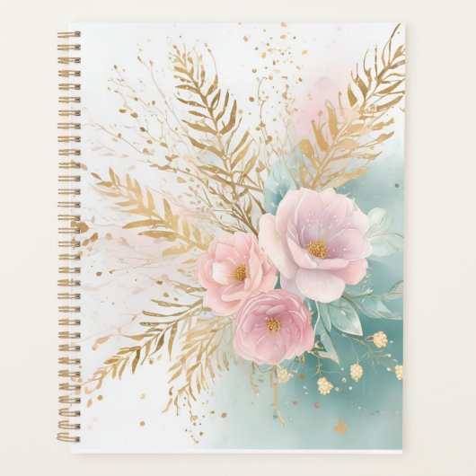 Boho Floral Aesthetic Planner | Celestial & Pastel プランナー手帳 (正面)