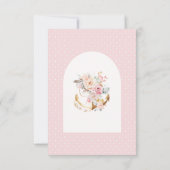 Boho Floral Anchor Girl Arch Baby Shower  サンキューカード (裏面)