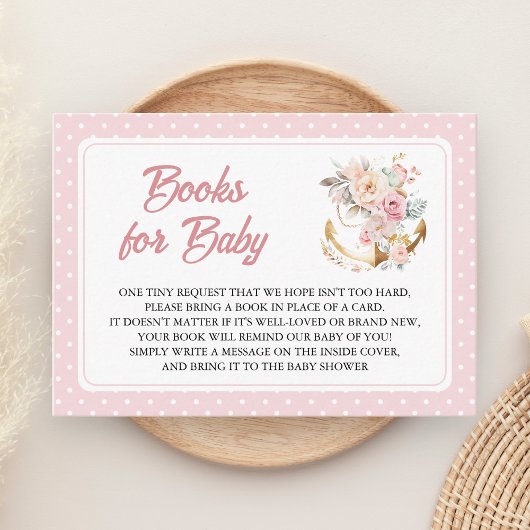 Boho Floral Anchor Nautical Girl Book Request エンクロージャーカード