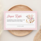 Boho Floral Anchor Nautical Girl Diaper Raffle エンクロージャーカード