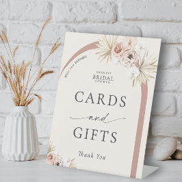 Boho Floral Arch Bridal Shower Cards and Gifts 台座サイン