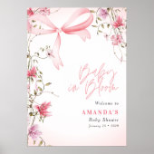 Boho Floral Baby in Bloom Baby Shower ポスター (正面)