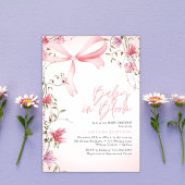Boho Floral Baby in Bloom Baby Shower 招待状