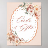 Boho Floral Baby Shower Cards and Gifts ポスター (正面)