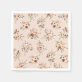 Boho Floral Baby Shower Napkins スタンダードカクテルナプキン (正面)