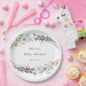 Boho Floral Baby Shower Wildflower Watercolor  ペーパープレート (パーティー)
