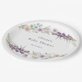 Boho Floral Baby Shower Wildflower Watercolor  ペーパープレート (アングル)