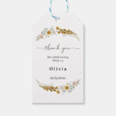 boho floral Baby Shower yellow wildflower ギフトタグ (正面)