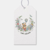 Boho floral birthday bear ギフトタグ (正面)