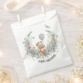 Boho floral birthday bear フェイバーバッグ (クリップ留めされた状態)