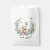 Boho floral birthday bear フェイバーバッグ (正面)