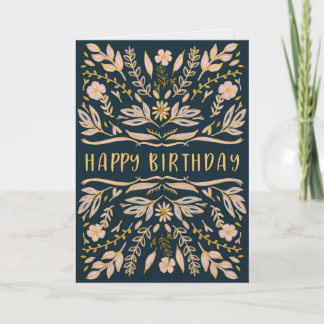 Boho Floral Birthday Card for Her カード