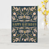 Boho Floral Birthday Card for Her カード (黄色い花)