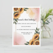 Boho Floral Birthday Party Invitation | Custom Sun 招待状 (スタンド正面)