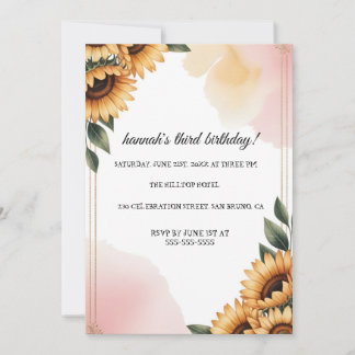 Boho Floral Birthday Party Invitation | Custom Sun 招待状