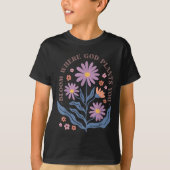 Boho Floral Bloom Where God Plants You Cute Motiva Tシャツ (正面)