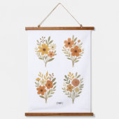 Boho Floral Bouquet Wall Tapestry | Add Text 吊り下げ型タペストリー (正面)